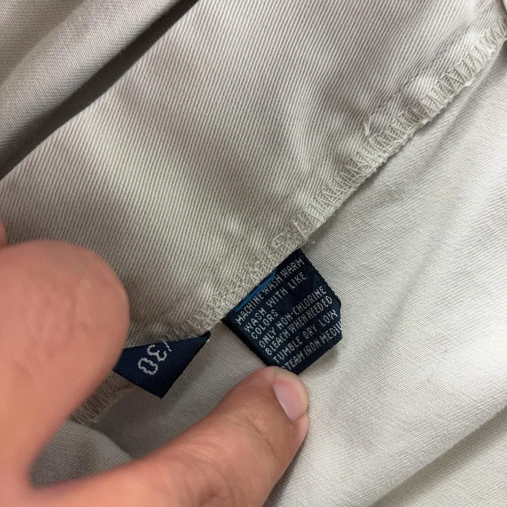 Polo Ralph Lauren Pants Mens 35x28 Beige Classic Chino Canvas Flat Front Casual